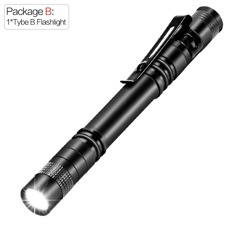 Mini Portable LED Pen Light Pocket Ultra Bright High Lumens Handheld Flashlight Linterna Torch for Camping Outdoor Emergency