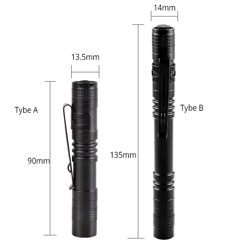 Mini Portable LED Pen Light Pocket Ultra Bright High Lumens Handheld Flashlight Linterna Torch for Camping Outdoor Emergency