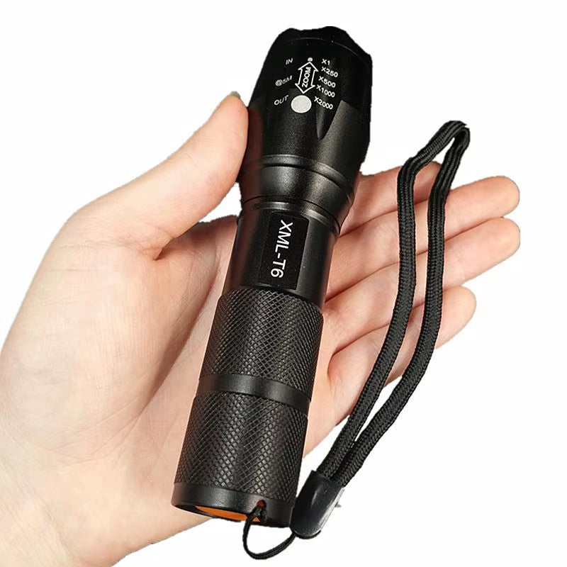 Portable Flashlight Tactical XML T6 LED Bicycle Light 5-Mode Zoomable Linternas Torch by 18650 or 3*AAA Cycling Front Light