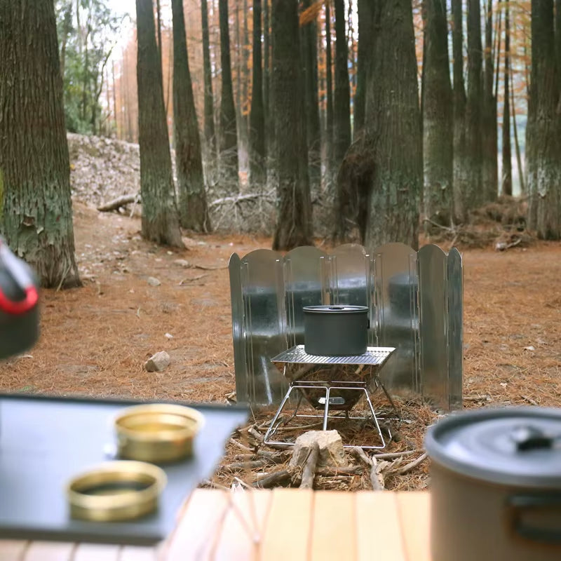 Big Wood Stove Wind Shield Outdoor Bonfire BBQ Camping Wind Screen Height 40/50/60Cm Galvanized Cooking Burner Windproof Screen