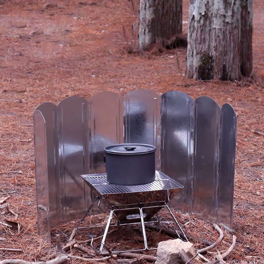 Big Wood Stove Wind Shield Outdoor Bonfire BBQ Camping Wind Screen Height 40/50/60Cm Galvanized Cooking Burner Windproof Screen