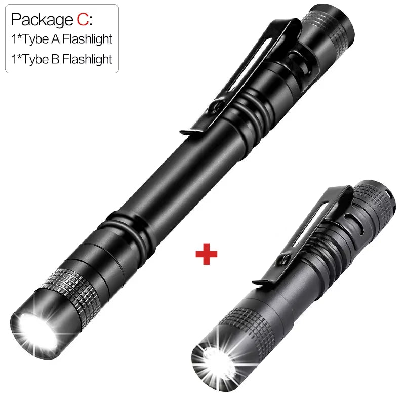Mini Portable LED Pen Light Pocket Ultra Bright High Lumens Handheld Flashlight Linterna Torch for Camping Outdoor Emergency
