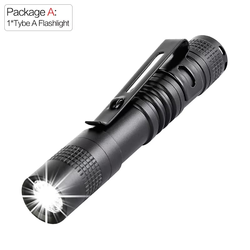 Mini Portable LED Pen Light Pocket Ultra Bright High Lumens Handheld Flashlight Linterna Torch for Camping Outdoor Emergency