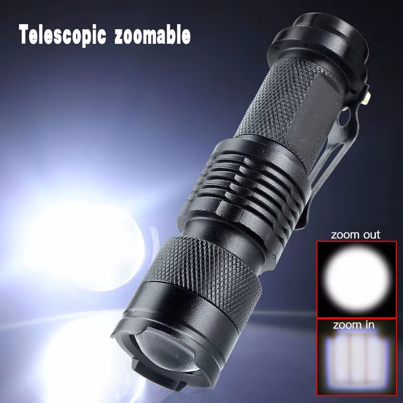 Super Bright Mini Led Flashlight Torch Q5/T6/L2 Linterna Led Lanterna Zoomable Fishing Camping Bicycle Light 14500/18650
