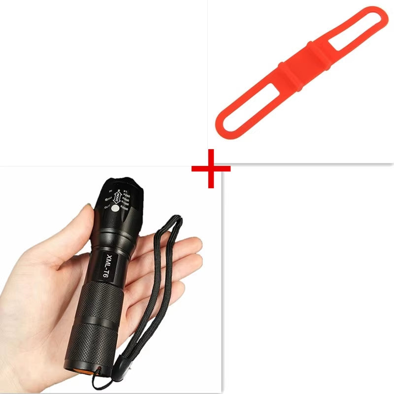 Portable Flashlight Tactical XML T6 LED Bicycle Light 5-Mode Zoomable Linternas Torch by 18650 or 3*AAA Cycling Front Light