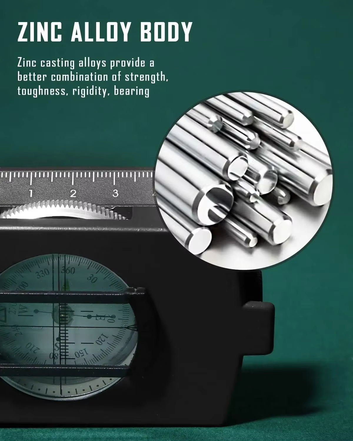 Tactical Survival Compass High Precision Professional Metal Sight Compass Luminous for Outdoor Hiking Climbing Exploring Geology